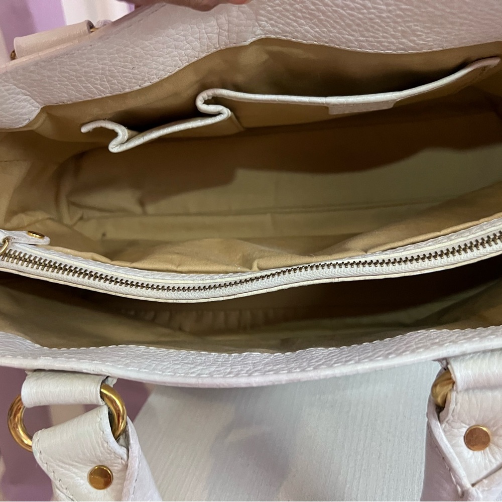 Celene White Satchel Textured Leather - Picture 6 of 16